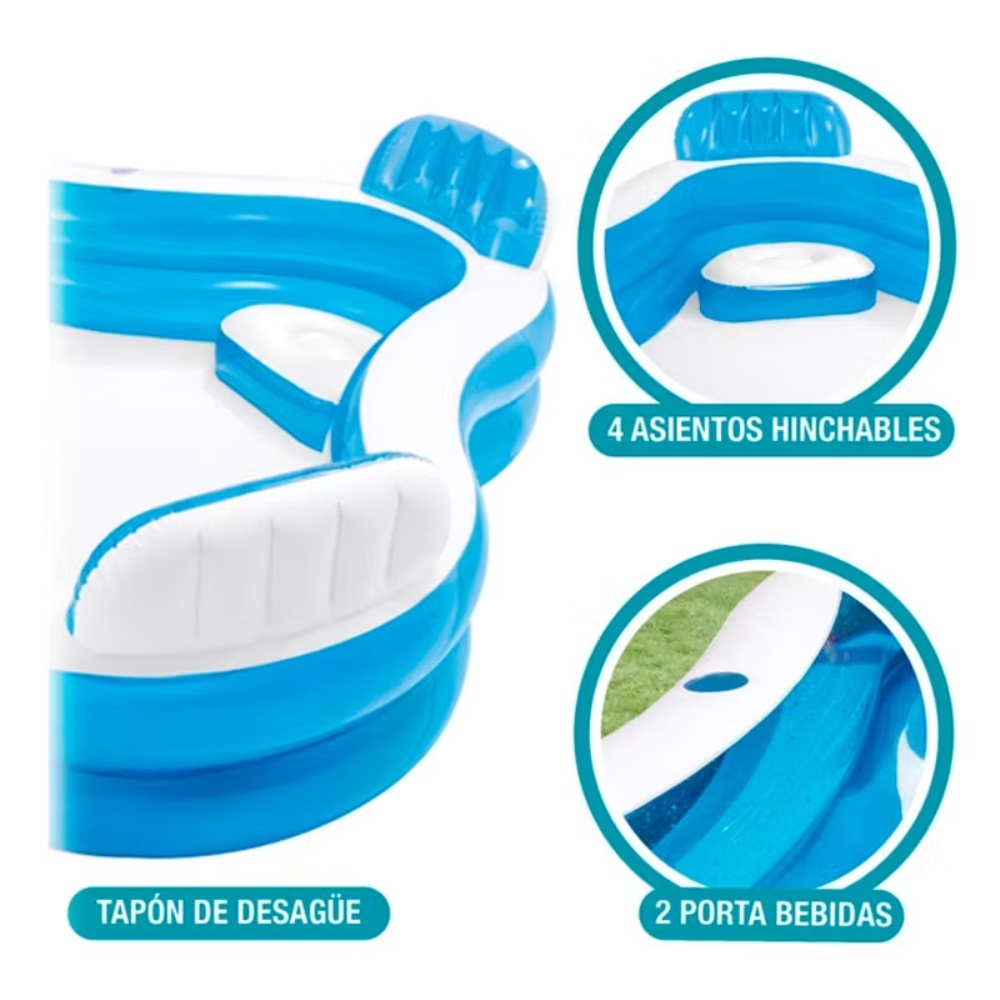 Miniatura 3 de Piscina Jacuzzi Espaldar Intex Familiar